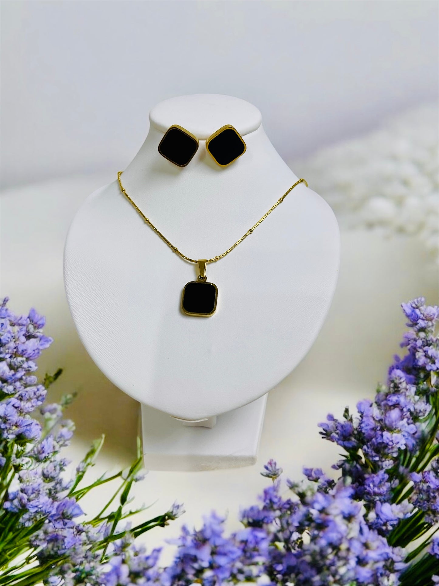 Black Square Necklace